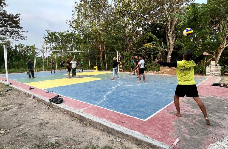 Olahraga Bola Volly, Sarana Satgas TMMD 117 Kodim 0809/Kediri Dekat Dengan Warga