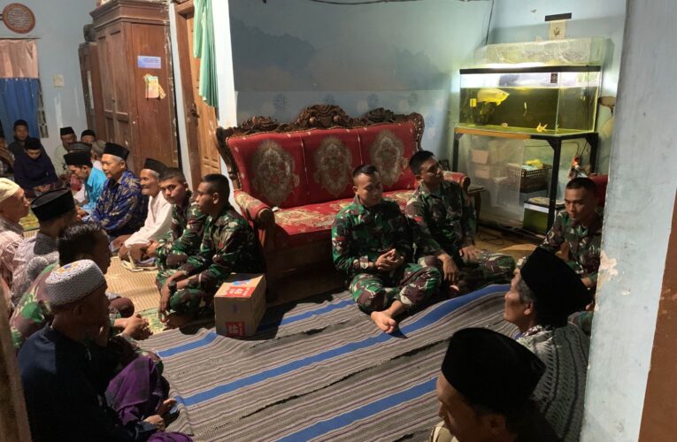 Wujud Empati, Anggota Satgas TMMD 117 Ikuti Doa Bersama dan Tahlil 7 Hari Warga Kelurahan Pojok