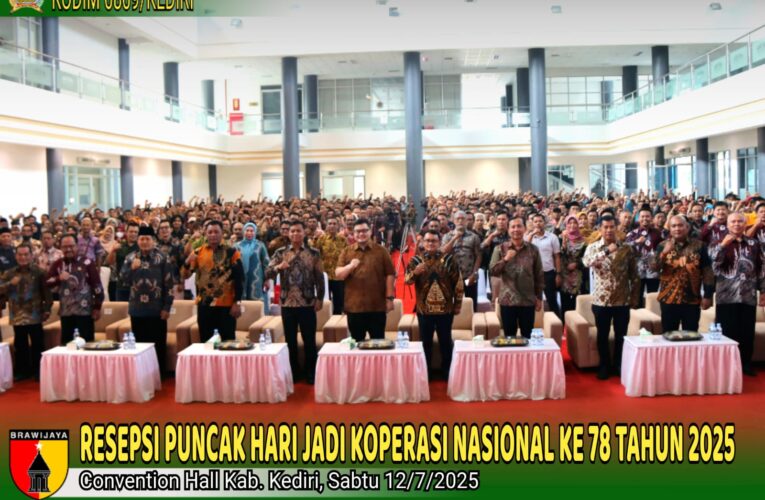 Dandim 0809/Kediri bersama Forkopimda Hadiri Resepsi Puncak Harkopnas ke 78